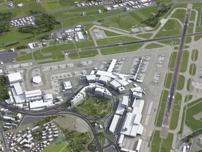 Zurich - Airport - ZRH Low-poly 3D model