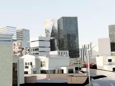 Low Poly City Map with 3 LODs - Game Ready Urban Environment Low-poly 3D model