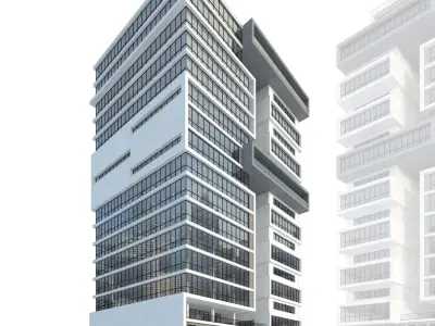High-rise office building No8 Low-poly 3D model