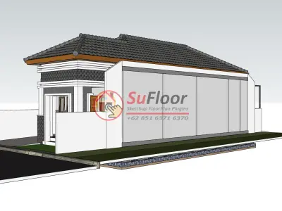 House 7x18m code 484- Sketchup 3D model 3D model 3D model