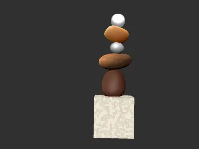 Stone Desktop Statue Lamp Decor 3D model