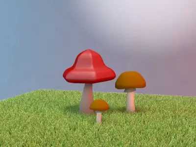 Mushrooms - simple model Free 3D model