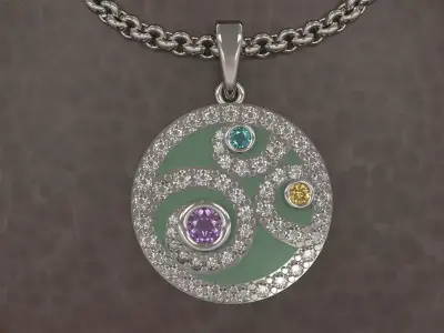 Pendant With Diamonds 3D print model purchase