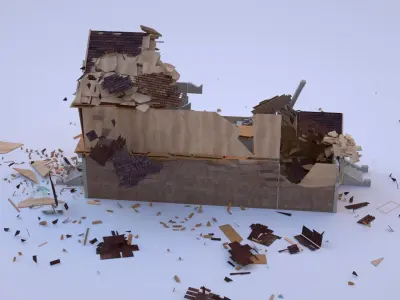 Destroyed House 3D model