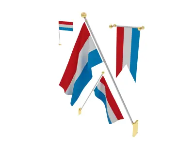 Flags of Luxembourg 3D model