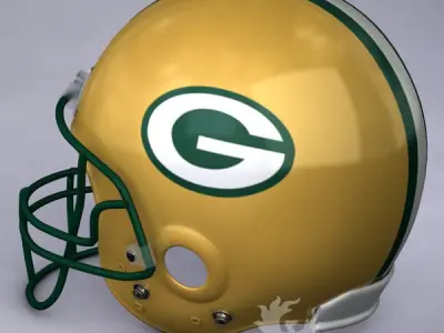Green Bay Packers official game helmet 3D model