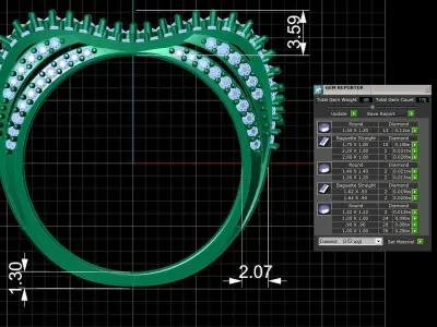 Diamond Ring for Women 3D print model 2