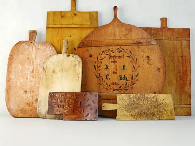 Antique Cutting Boards Collection 3D Model Pack