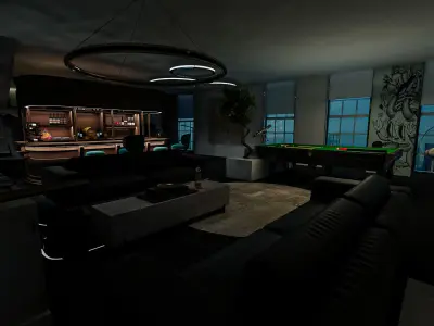 Modern Game Room 3D model