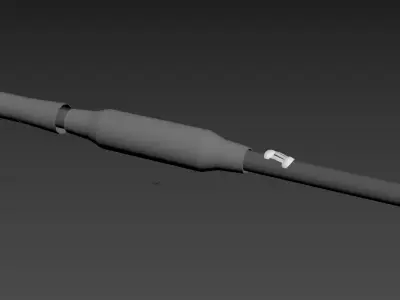 SCI FI cable joint Low-poly 3D model