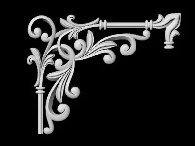 Corner decor ornament for furniture 3D model shop