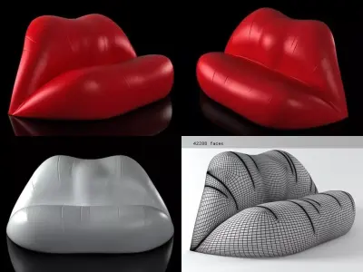 Dalilips lipstick chair 3D model
