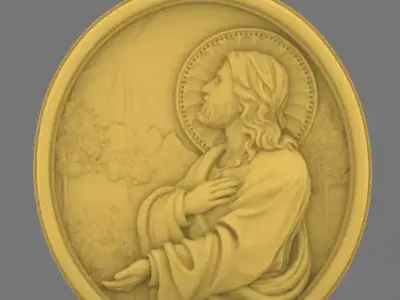 Christ of Light Medallion 3D print model