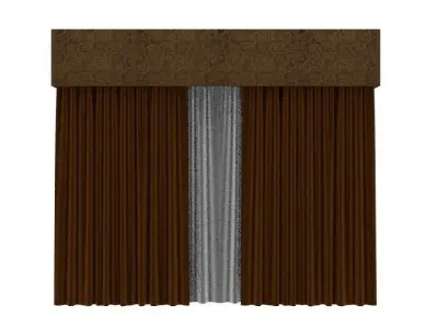 Drapes curtain Low-poly 3D model
