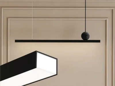 GUSTEN pendant light with ball hanging from it 3D model