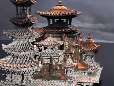 Dragon Temples Kitbash 1 3D model