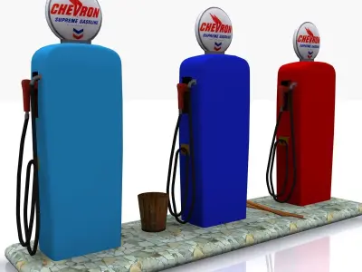 Gas Pump Chevron 3d Model 3D model
