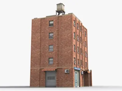 Apartment Building x13 Low-poly 3D model