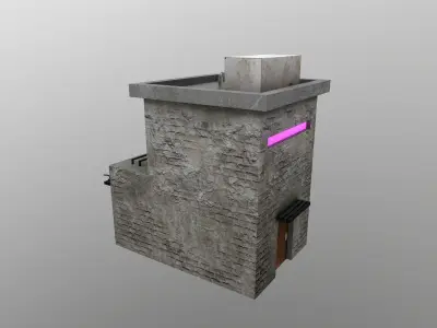 Cyberpunk City - Building 34 Low-poly 3D model