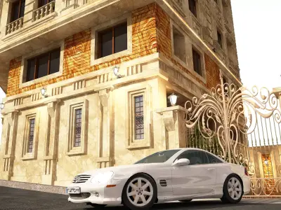 Model 3d Residential apartment facade with maximum details  3D model