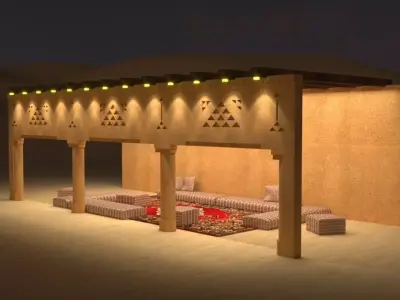 Traditional Arabic Outdoor Dining Salon  3D model