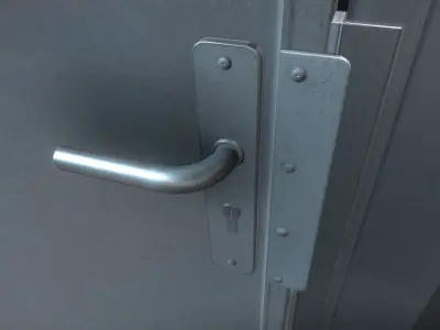 Animated Metal Door Version 2 Low-poly 3D model