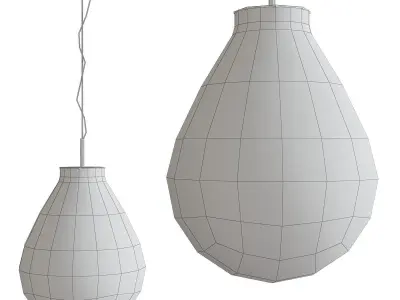 Unusual pendant lights in the interior low poly 3d model Low-poly 3D model