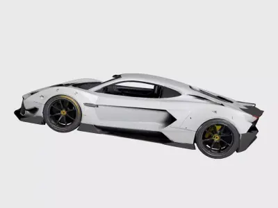 Widebody Super Car Aggressive Modified High Performance Car Free 3D model