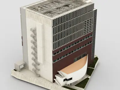 Tamura building Low-poly 3D model