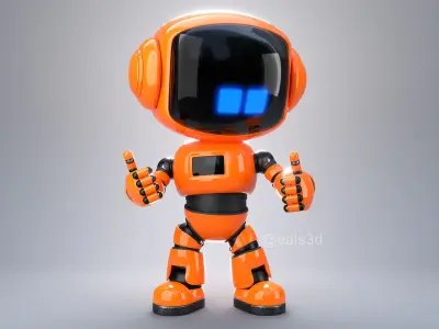 Cute Short Robot Eve-2 3D model