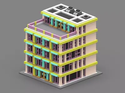 House Voxel - 3 Low-poly 3D model