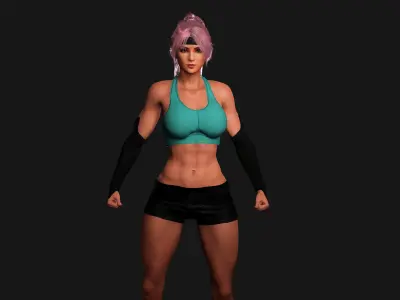AAA 3D MUSCULAR BARBIE STREET STYLE-REALISTIC GAME CHARACTER Low-poly 3D model