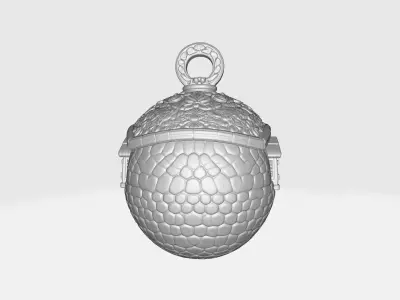 Christmas Hobbit-Style Round Door Ornament Fantasy Cottage 3D print model