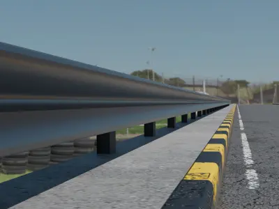 The Road Side Barrier  3D model