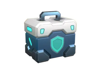  Stylized Armor Crate - Game Ready Low Poly 3D Model Low-poly 3D model