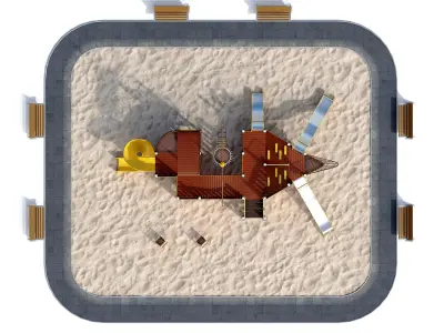 Children playground sea schooner 3D model