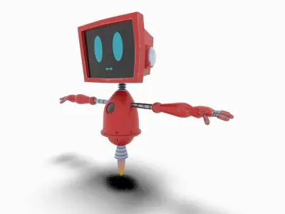 Cute Robot 01 Low-poly 3D model