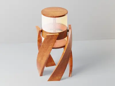 Wooden Spiral Lamp model 4 Low-poly 3D model