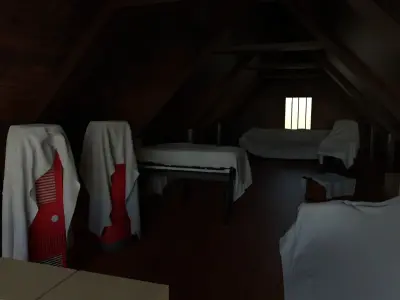 Attic Interior Low-poly 3D model