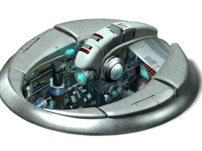 Space warehouse - ground door 3D model