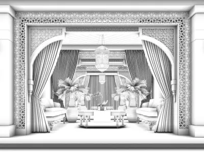 Business Restaurant - Coffee - Banquet  165 3D model