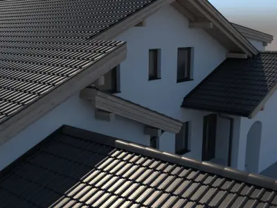 Contempory Swiss Style Chalet 3D model