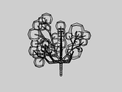 Sci-Fi Fantasy Low-Poly Game-Ready Tree 4 - Light Green 2 Low-poly 3D model
