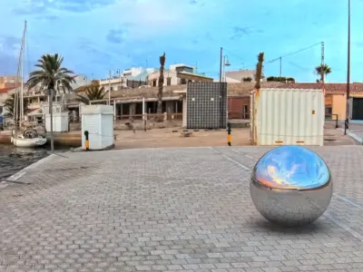  Panorama - Modern Marina Promenade at Golden Hour Low-poly 3D model