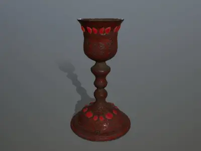 Chalice 4 candlestick Low-poly 3D model