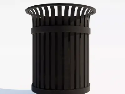 Trash Can Outdoor Low Poly 3D model Low-poly 3D model
