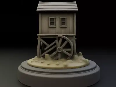 old broken mill 3D print model