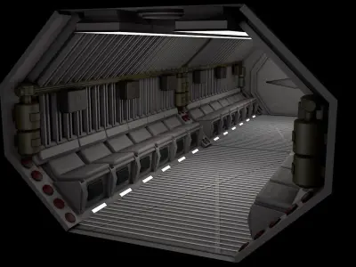 Sci fi Spaceship corridor 3D model