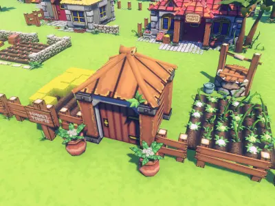 EnviroKit - THE VILLAGE - Retro Lowpoly Low-poly 3D model