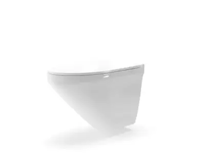 White Floating Toilet Bowl 3D model